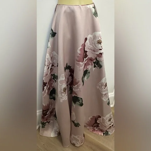 Jodi Kristopher Pink and Cream Floral Maxi Skirt - Picture 6 of 9